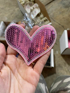 PINK Heart Sequin Patch